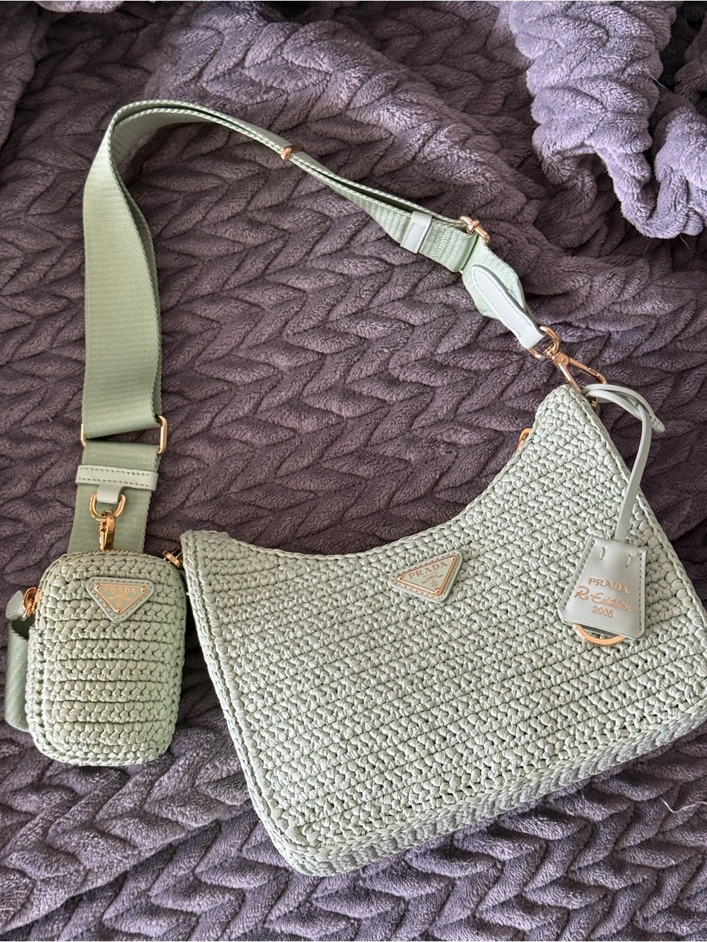 NWOT Prada Raffia Re Edition